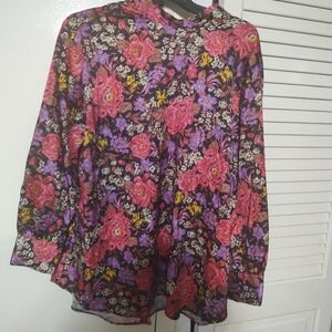 Zara Floral Blouse - Pink and Purple